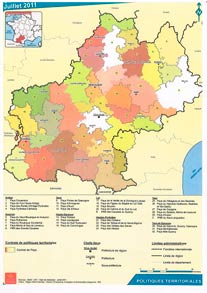 Carte des Pays en Midi-Pyrénées