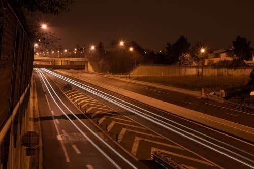 Rocade de Toulouse la nuit