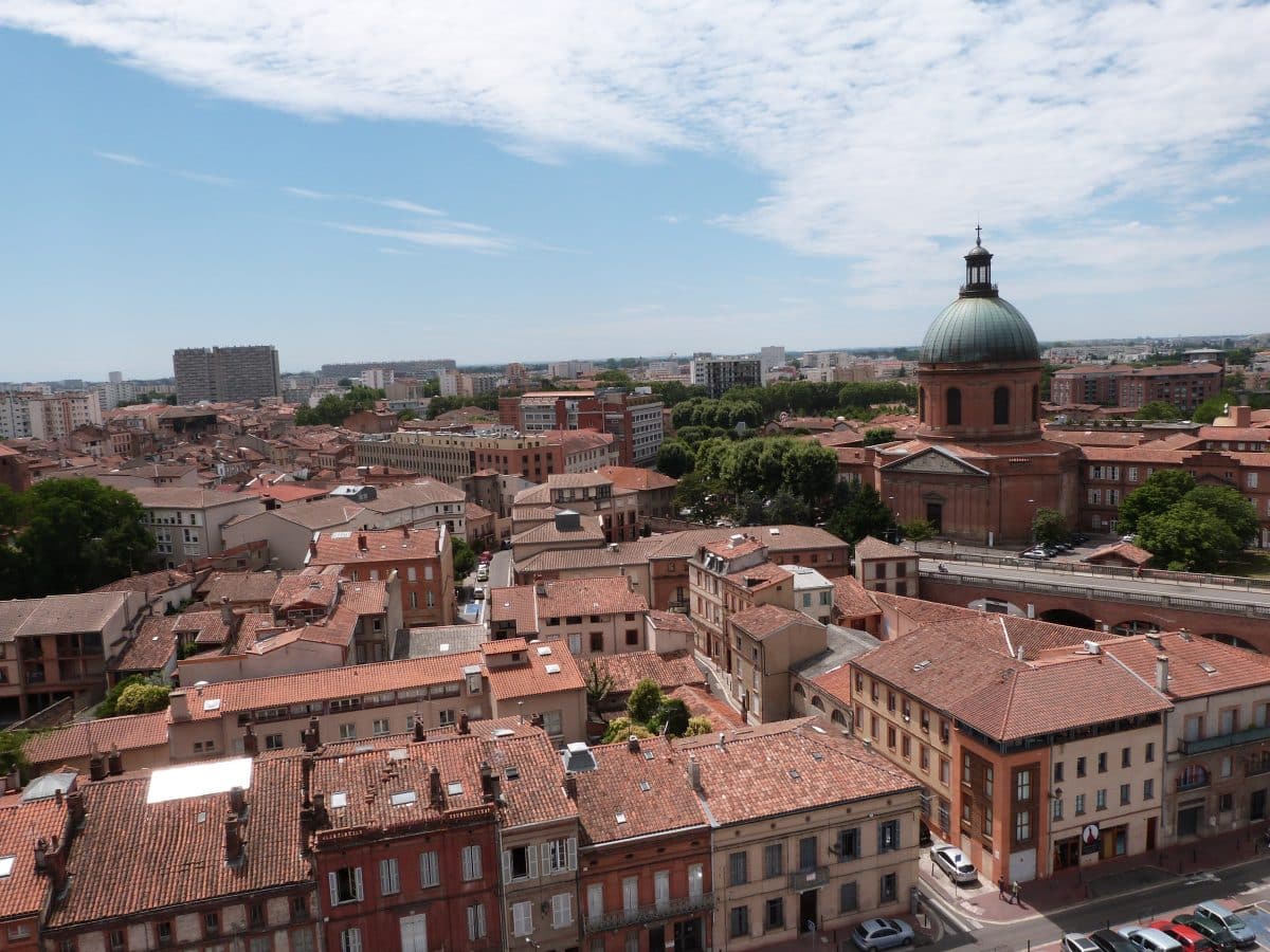 vue d'en haut la grave et toits Toulouse