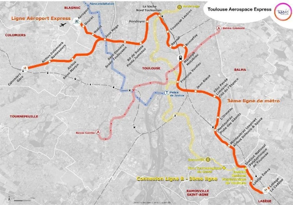Tisseo - tracé de la Ligne 3