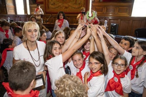 Catherine Vidal et sa classe de l'école Vinsonneau (Montastruc-la-Conseillère)