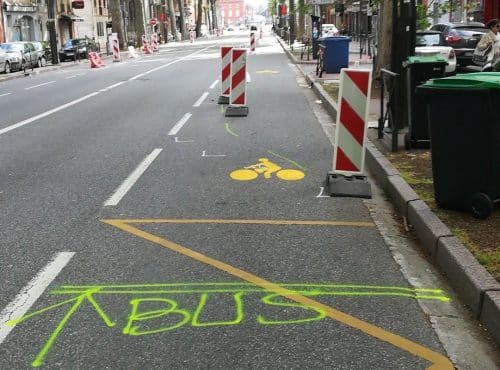 aménagement provisoire cyclable