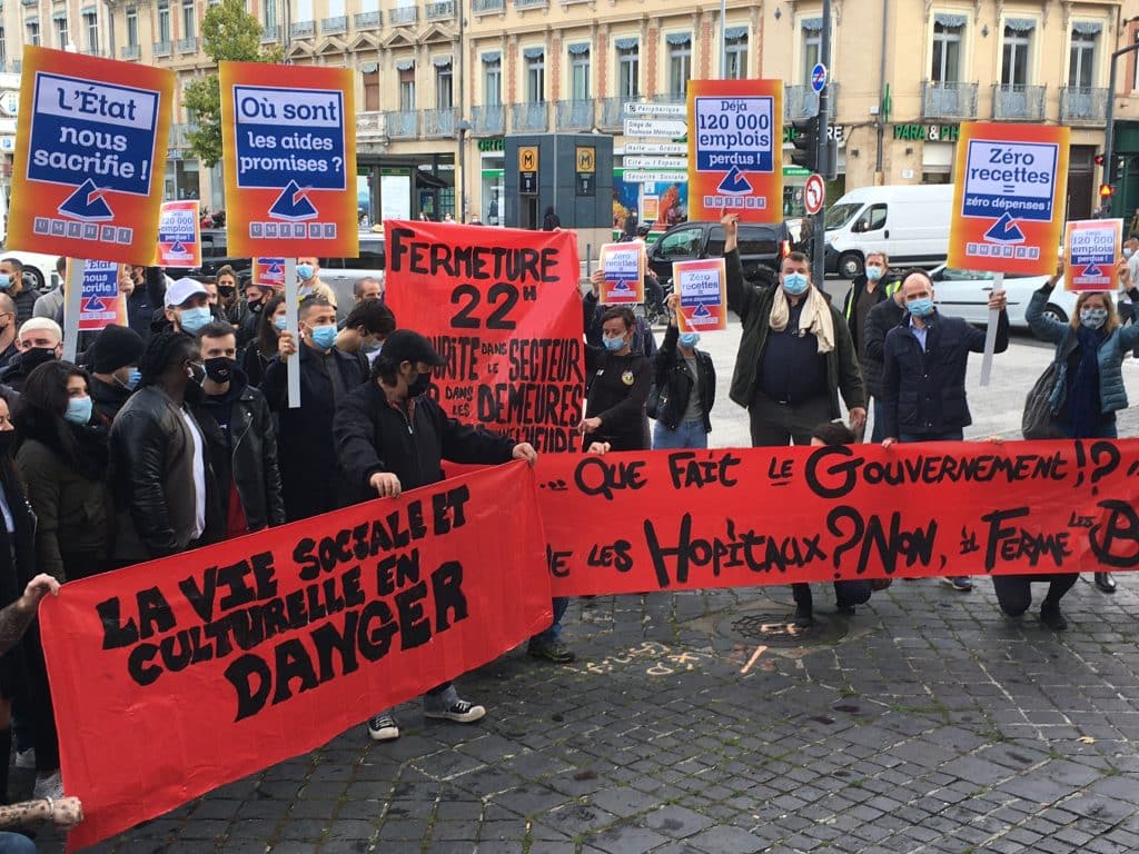 Une manifestation des Les commerçants, artisans ou chefs d’entreprises « non essentiels » ce vendredi à Toulouse©PS