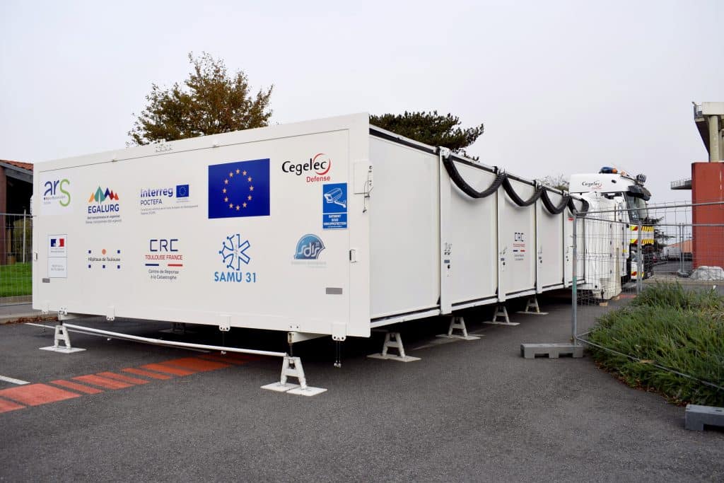 Le CHU de Toulouse inaugure ce lundi 9 novembre le premier hôpital mobile européen, destiné aux malades de la Covid-19 ©CHU de Toulouse