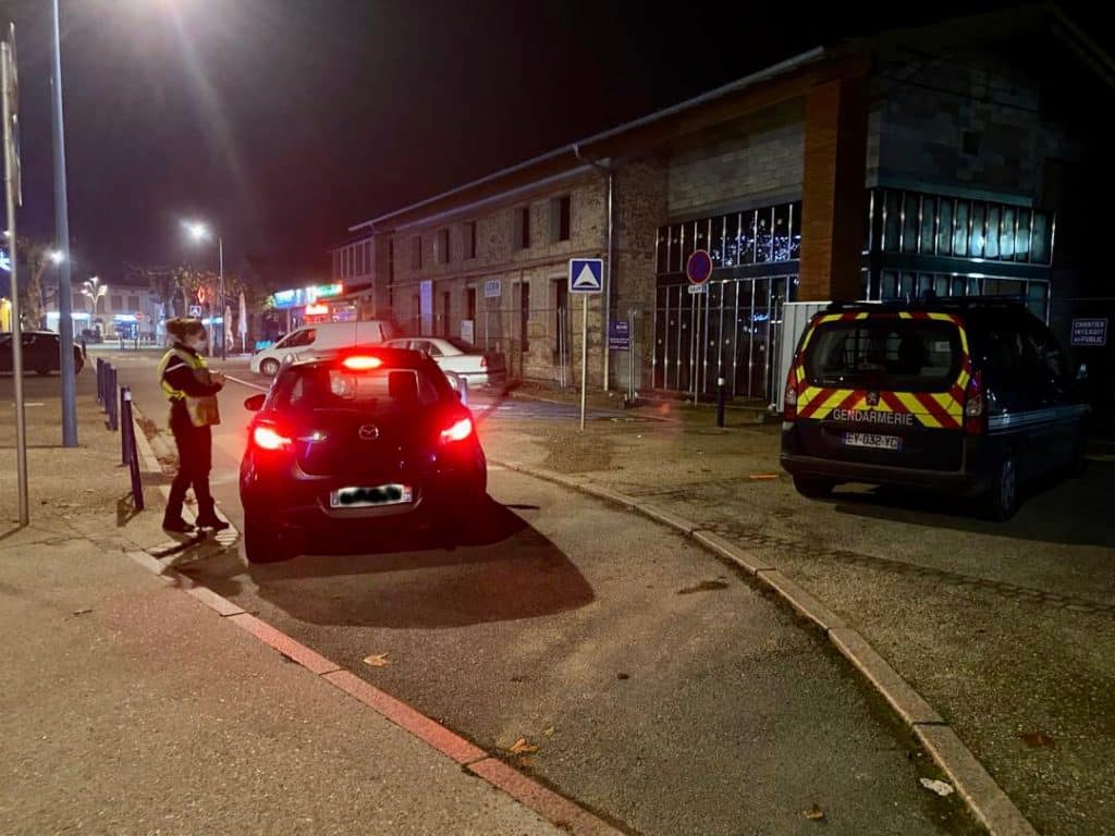 contrôle routier gendarmerie couvre-feu Haute-Garonne