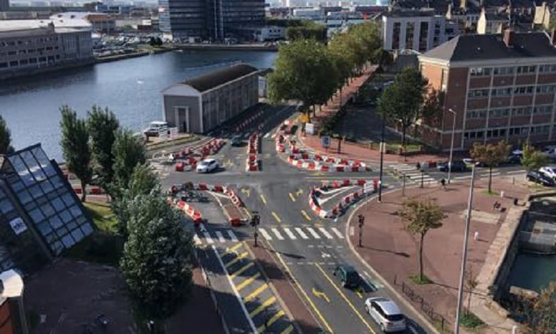 Piste cyclable transition à la néerlandaise