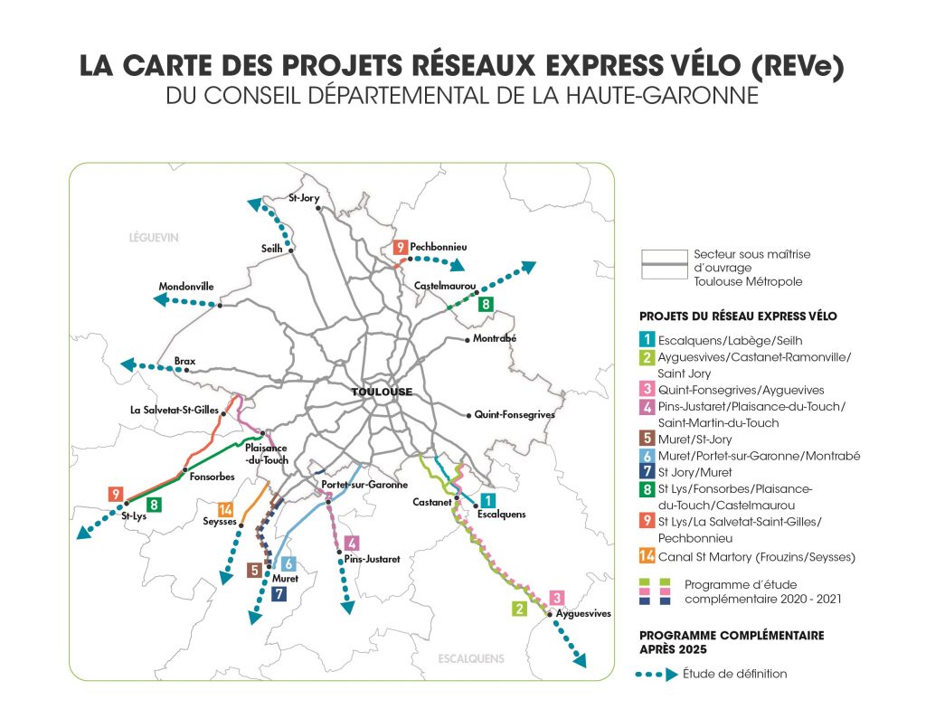 sept Réseaux Express Vélo (REVe)