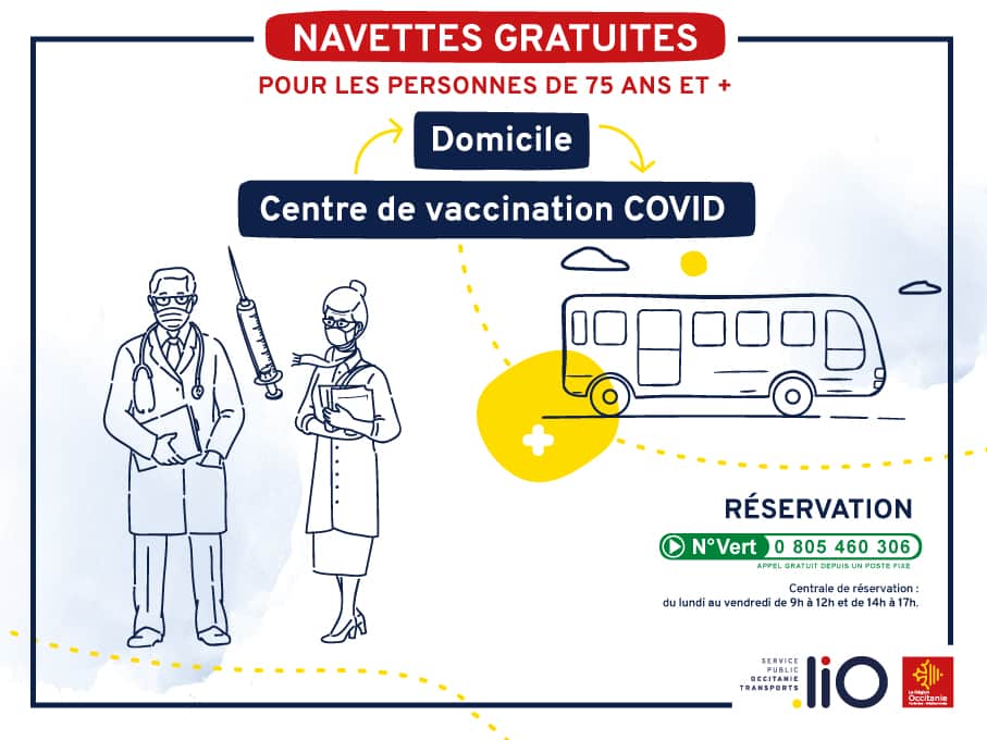 transport demande vaccination Région Occitanie liO gratuit vacciner
