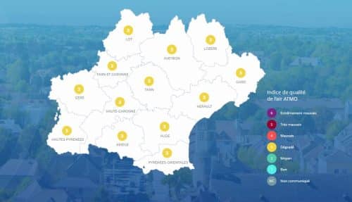 qualite air Occitanie © Capture ecran Atmo occitanie