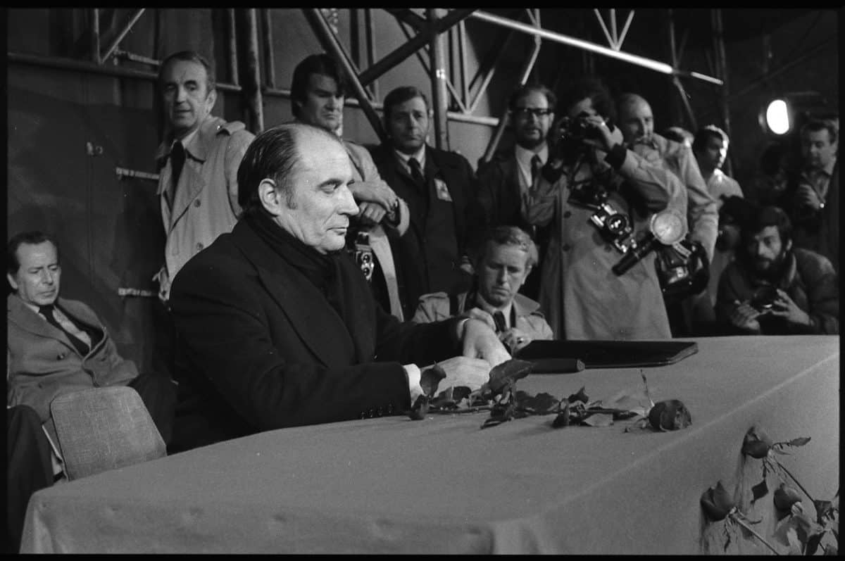 François Mitterrand lors de la campagne présidentielle de 1974