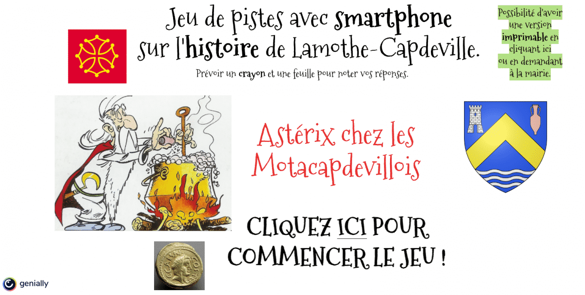 Jeu de piste Astérix Lamothe-Capdeville Tarn-et-Garonne