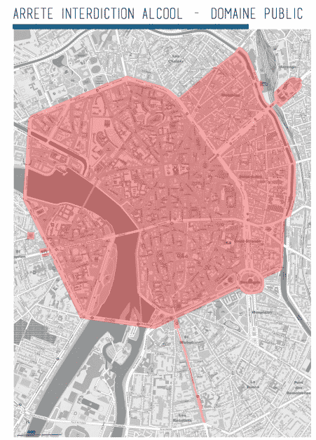 Périmètre d'interdiction de consommation alcool à Toulouse.