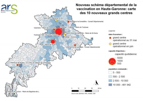 carte centres vaccination Haute-Garonne