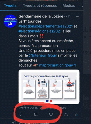 gendarmerie Lozère tweet