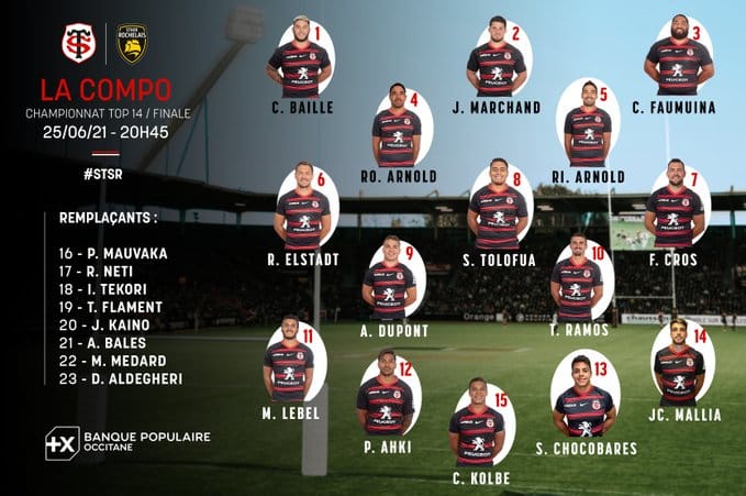 Découvrez la compo du Stade Toulousain en finale de Top 14