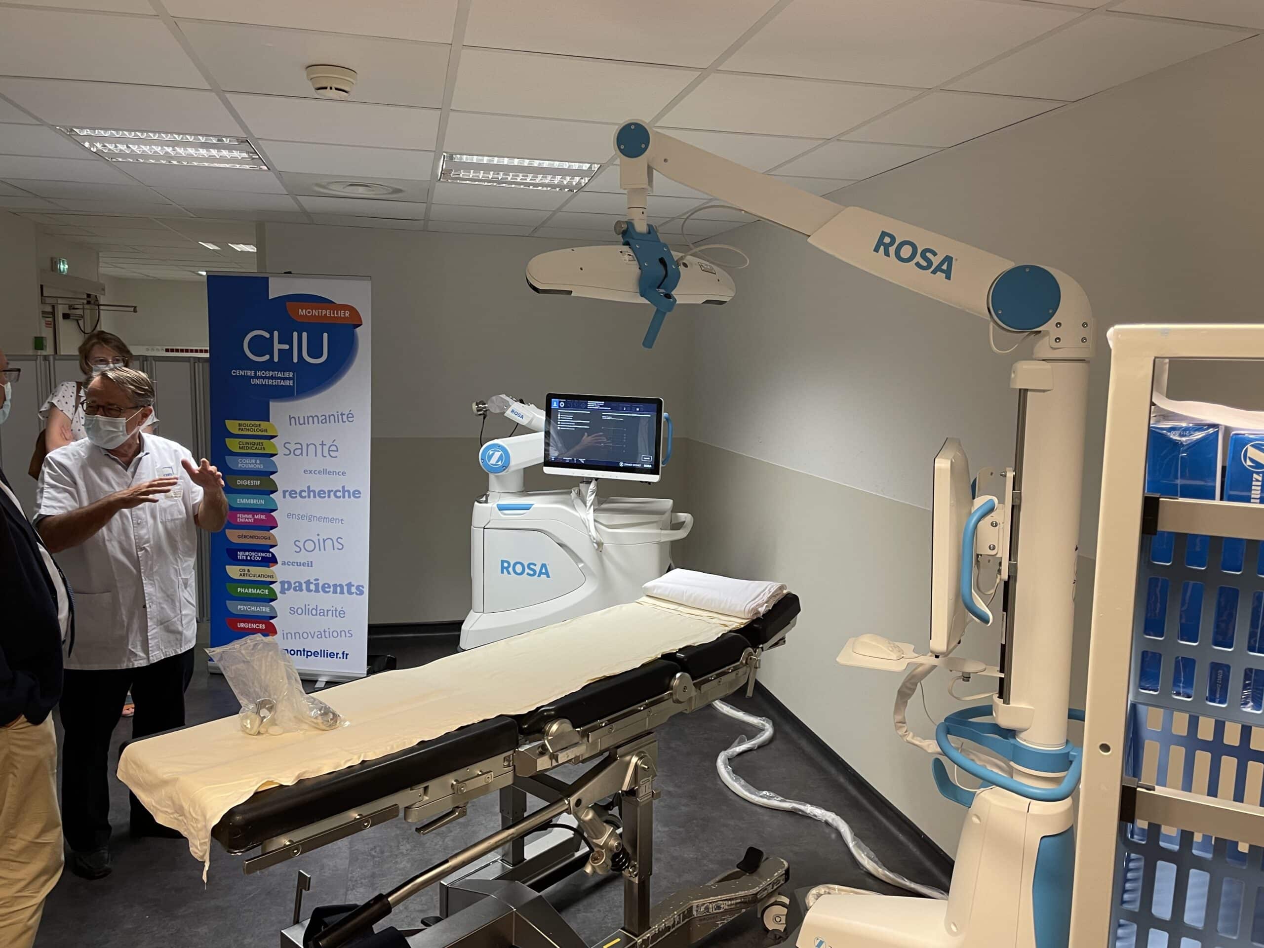 Le robot Rosa Knee au CHU de Montpellier.