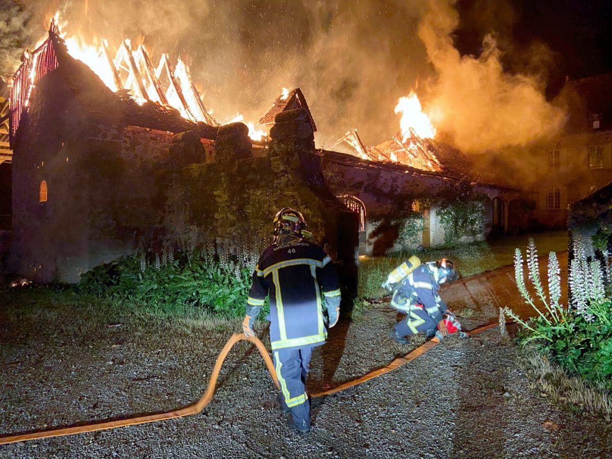 pompiers Lot château Rauze