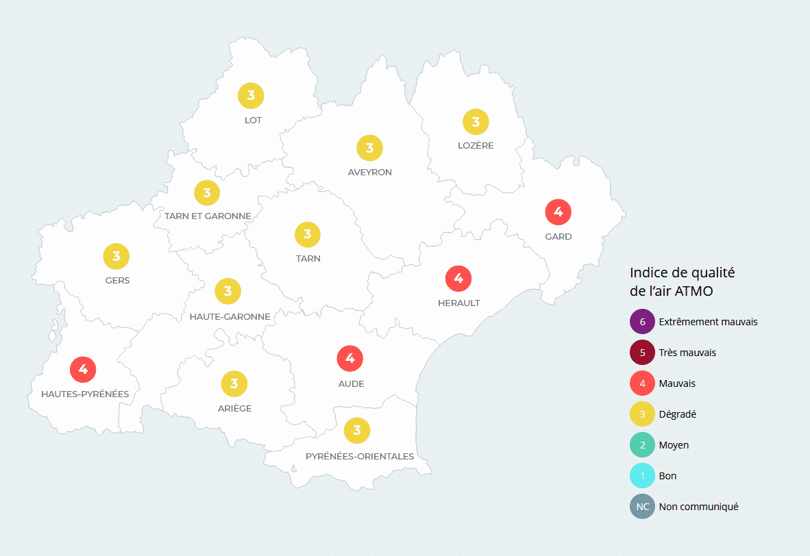 Qualité de l'air © Atmo Occitanie