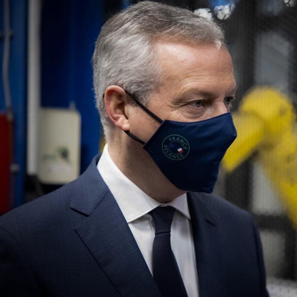 Sur le site d’Airbus, à Blagnac, près de Toulouse, le ministre de l’Économie Bruno Le Maire a affirmé que la filière aéronautique commence à redémarrer @gouv