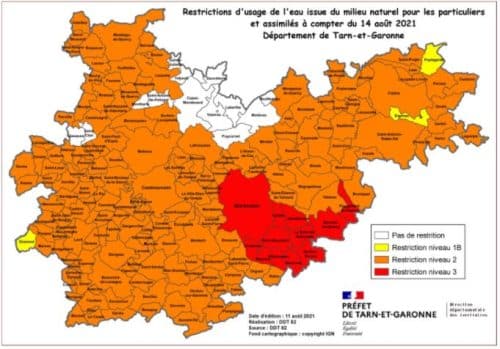 Séchersse tarn et Garonne restriction eau
