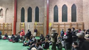 Le gymnase de la place Saint-Sernin à Toulouse est occupé par 39 sans-abri depuis la soirée du vendredi 3 décembre.
