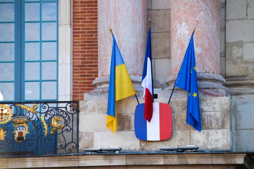 Façade du Capitole Drapeau ukraine