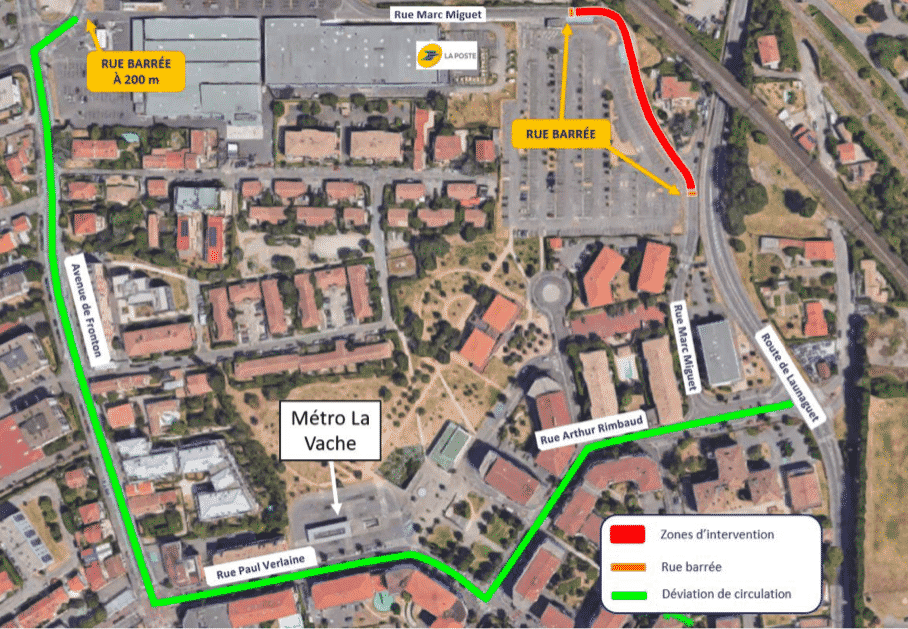 déviation La Vache 3e ligne métro Toulouse