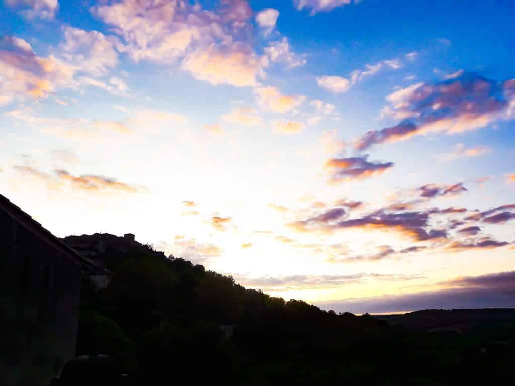 Tarn : Coucher de soleil à Cordes-sur-Ciel 