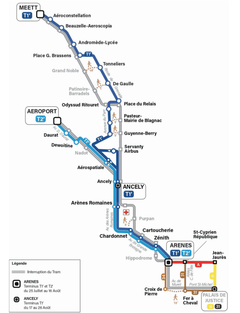 Arrêt du tramway à Toulouse, voici le plan