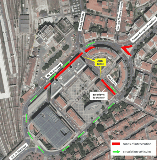 Plan info réseaux Tisséo, quartiers Marengo et Ormeau