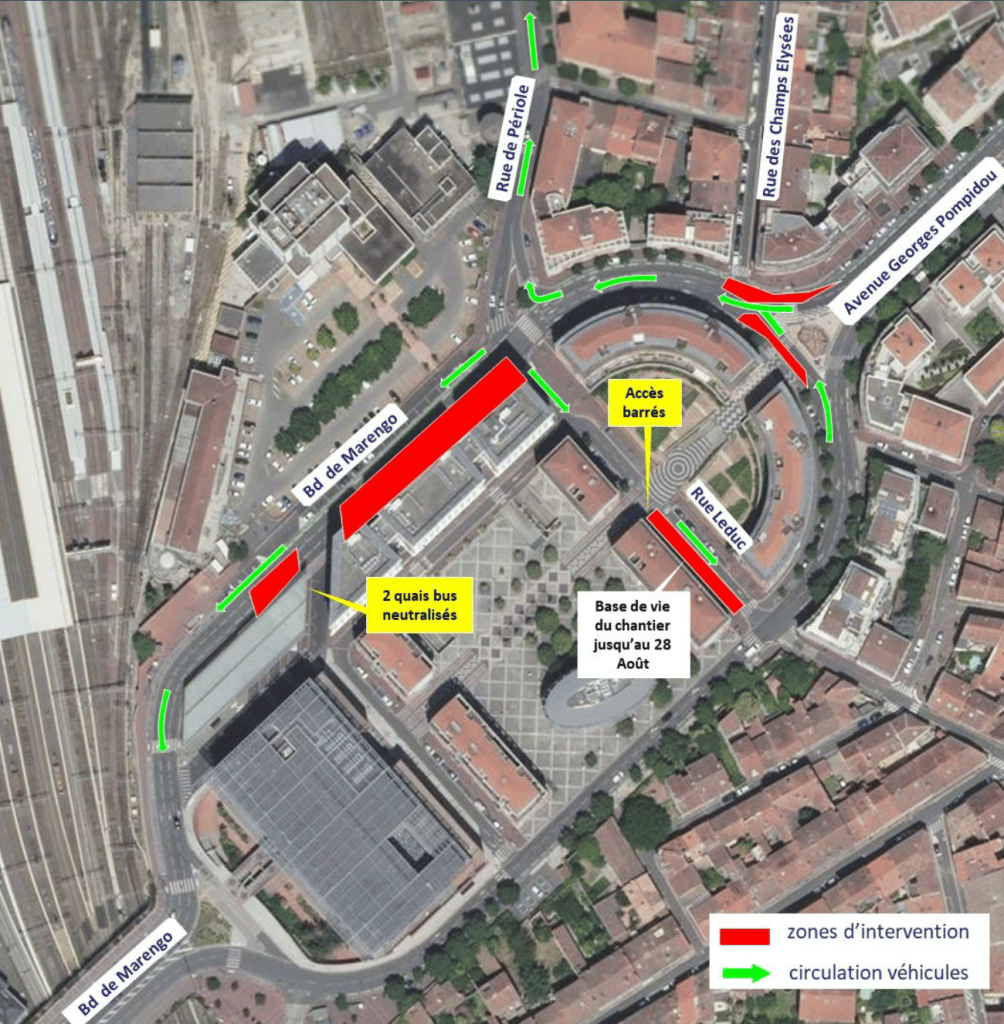 Plan info réseaux Tisséo, quartiers Marengo et Ormeau