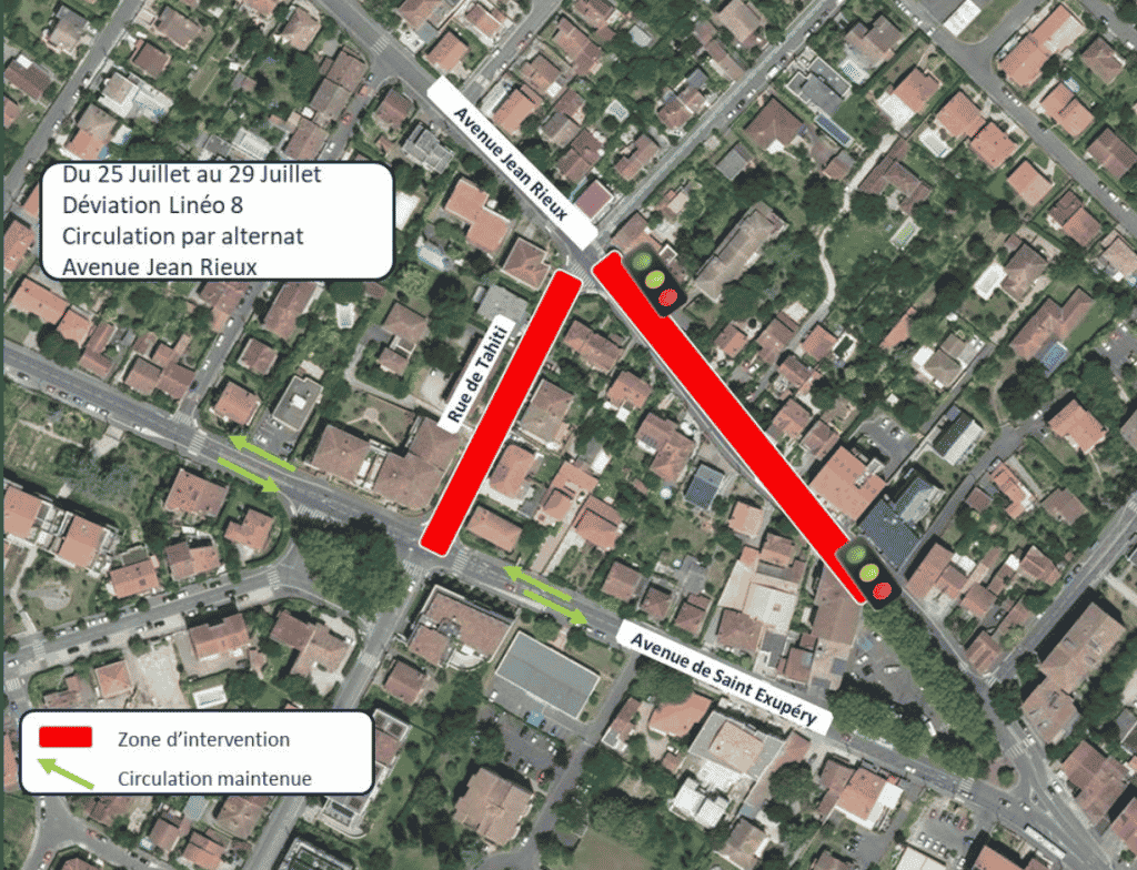 Plan info réseaux Tisséo, quartiers Marengo et Ormeau