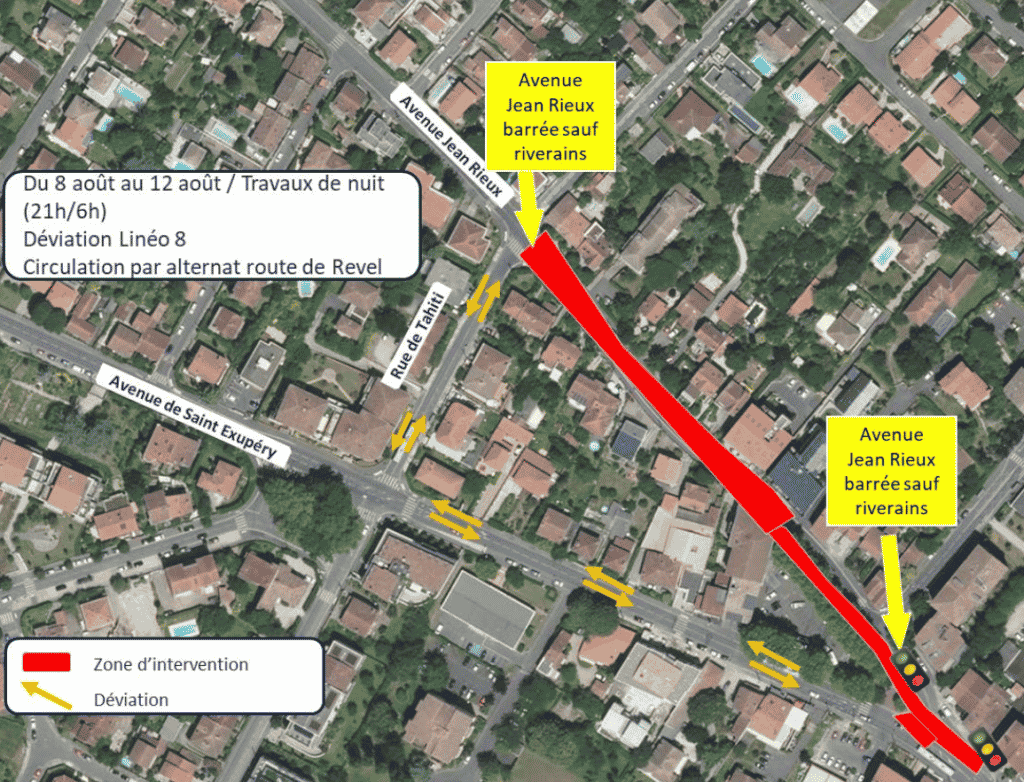 Plan info réseaux Tisséo, quartier de l'Ormeau