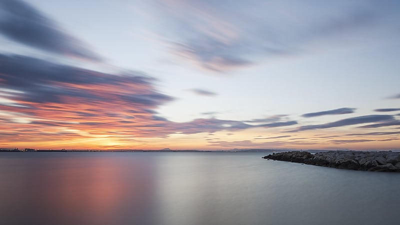 coucher soleil mer port