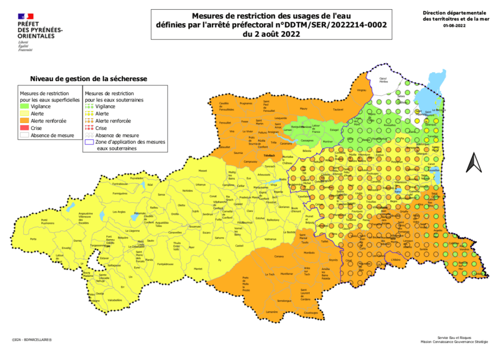 restrictions usages eau Pyrénées-Orientales sécheresse