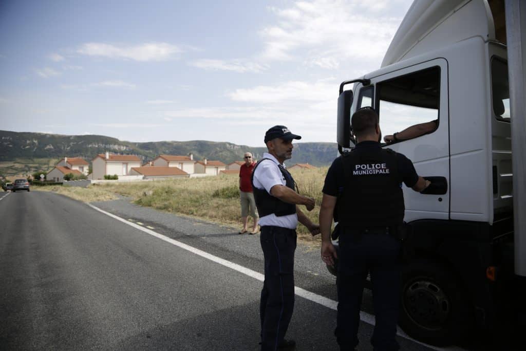 contrôles Millau police poids lourds