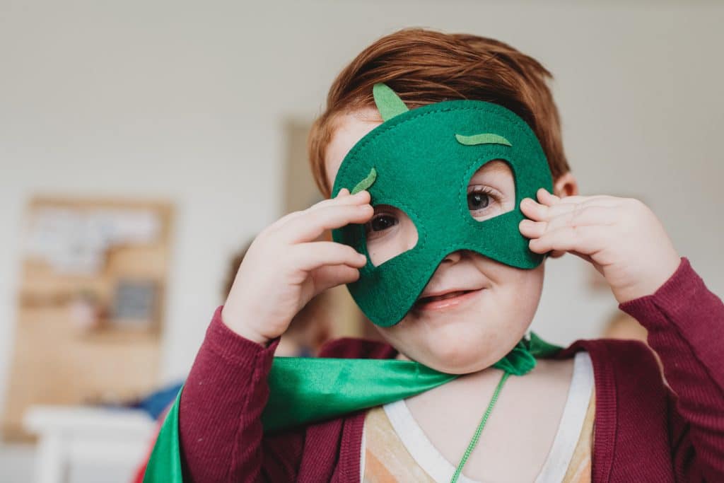 déguisement carnaval enfant masque vert