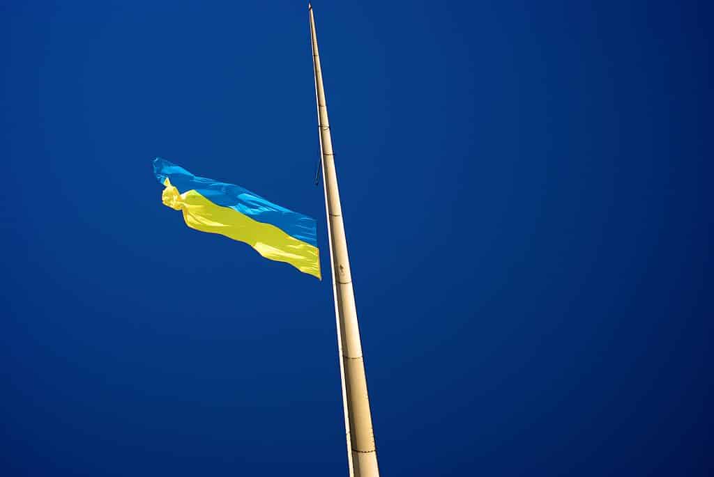 drapeau Ukraine rassemblement