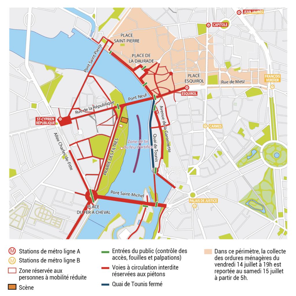 circulation toulouse 14 juillet