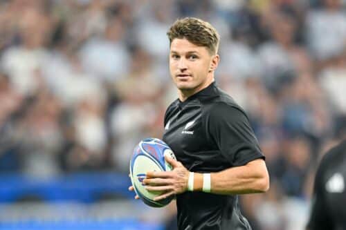 Beauden Barrett (Nouvelle-Zélande) lors du match face au XV de France en ouverture de la Coupe du monde 2023