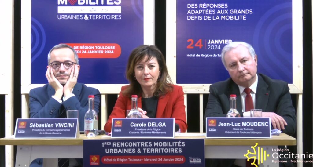 Conf presse Rencontres mobilités Delga Vincini Moudenc