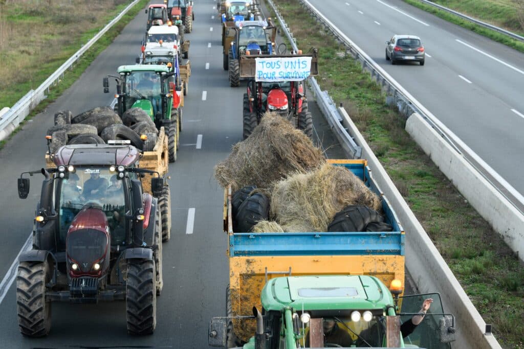 Colère agriculteurs A62 Montauban