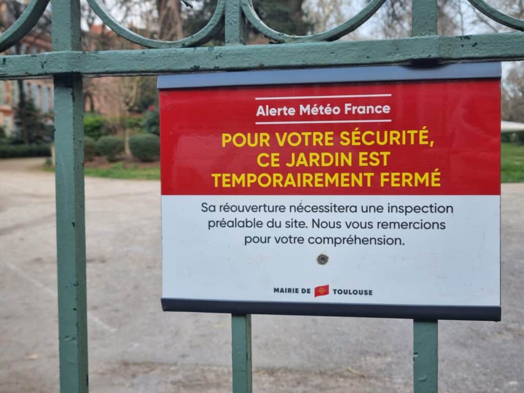 vents violents jardins Toulouse