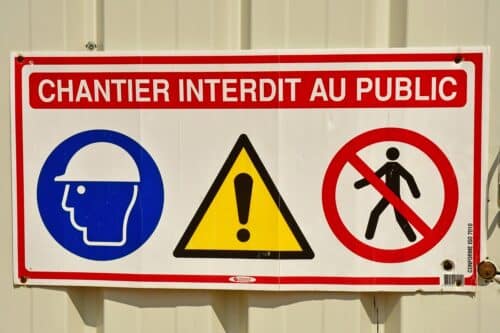 chantier interdit public panneau