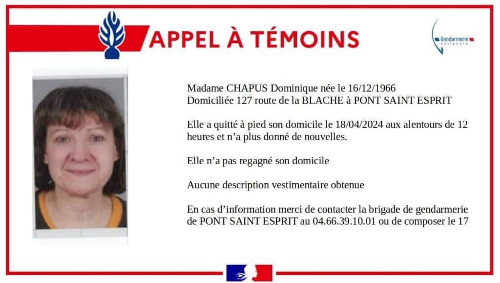 Disparition Gard gendarmerie