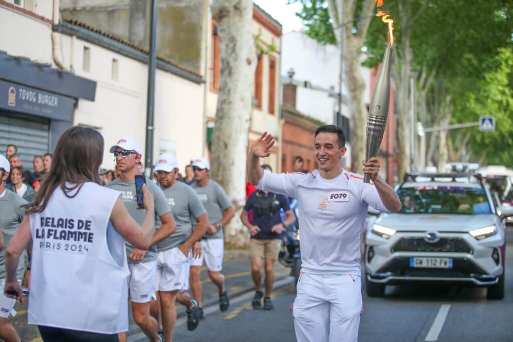 Tibo InShape Flamme olympique à Toulouse © Paris 2024 / Maxime Le Pihif / SIPA PRESS