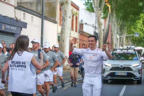 Tibo InShape Flamme olympique à Toulouse © Paris 2024 / Maxime Le Pihif / SIPA PRESS