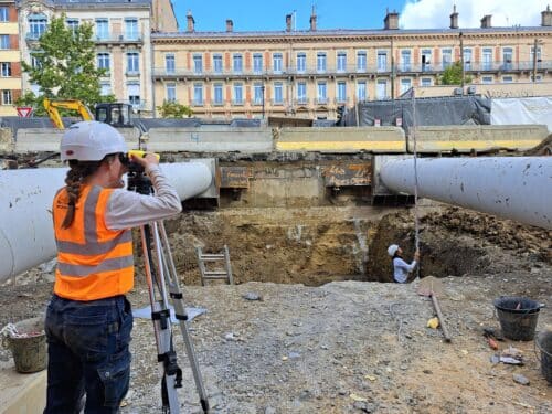 Les fouilles archéologiques avant la construction d'une station de métro à Toulouse.