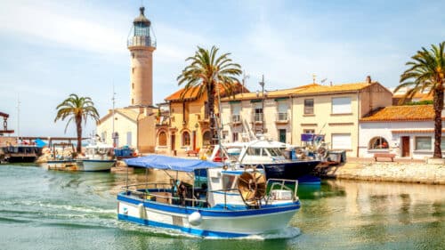 La ville portuaire du Grau-du-Roi sur la côte méditerranéenne.