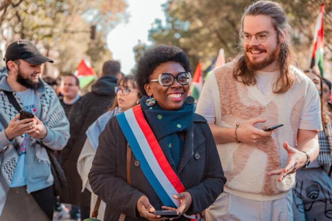 Danièle Obono en visite dans le Lot ce 2 mai